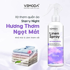 Xịt thơm quần áo Vemoda cao cấp giúp khử mùi ẩm mốc, làm thơm vải nhanh chóng, chiết xuất tuwd tinh dầu thiên nhiên và nước hoa