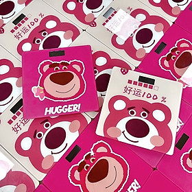 Mua CÂN ĐIỆN TỬ GẤU DÂU HỒNG LOTSO 3 TRONG 1 : ĐO NHIỆT ĐỘ PHÒNG  CÂN NẶNG  HIỂN THỊ VẠCH PIN