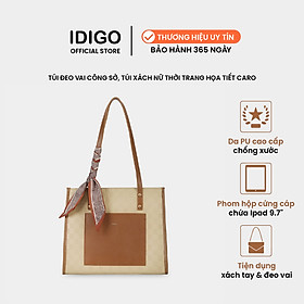 Túi đeo vai công sở hoạ tiết caro, túi xách nữ đi chơi thời trang IDIGO FB2-4312