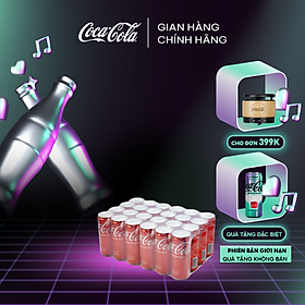 Thùng/Lốc 24 Lon Nước Ngọt Giải Khát Coca-Cola Vị Nguyên Bản Original 320m/Lon Coca-Cola Official Store