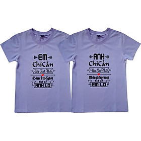 Áo Thun Đôi In Họa Tiết Độc Lạ Lùng - Màu Tím
