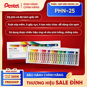Sáp màu Pentel Oil Pastel PHN-25 25 màu màu chuẩn độ bám và độ phủ tốt an toàn không độc hại