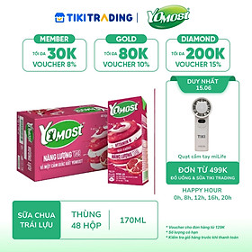 Thùng 48 Hộp Sữa Chua Lên Men Tự Nhiên Yomost Trái Lựu (170ml/Hộp)