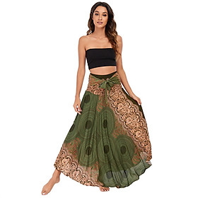 Fashion Boho Hippie Skirt Bohemian Printed Dancing Costume Gypsy for Women Adults Party Latin