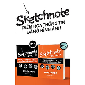 Bộ Sách Hay: Sketchnote - Ghi chép bằng hình ảnh (Gồm 2 Cuốn: Sketchnote Lý Thuyết + Sketchnote Thực hành) Quà Tặng Sổ Tay Giá Trị (Khổ A6 Dày 200 Trang) - Times Book