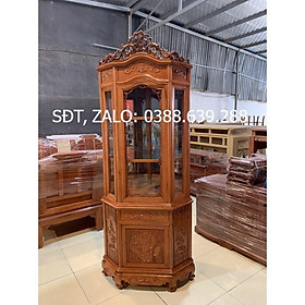 Tủ góc trang trí gỗ hương cao cấp