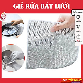 Giẻ Lau Bếp Dây Kim Loại 20x20 Cm, Lưới Lau Bồn Rửa Chén Bát, Tấm Cọ Rửa Đa Năng Lưới Rửa Bát Chén Dĩa - Giẻ Lau Bếp Dây Kim Loại Lau Bồn Rửa Chén, Tấm Cọ Rửa Đa Năng Không Mài Mòn