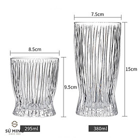 Mua Bộ 6 Cốc Thuỷ Tinh  Ly Thủy Tinh Chịu Nhiệt Viền Vàng Sọc Vân Gỗ | Ly Whisky | Decor quán Bar phong cách Châu Âu