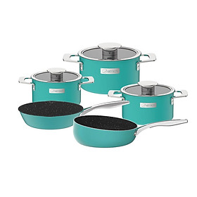 Mua Bộ nồi Inox liền khối Elmich Hera size 16 18 22 chảo inox 20 chảo full induction 26cm( Màu : Xanh/ Tím/ Vàng)