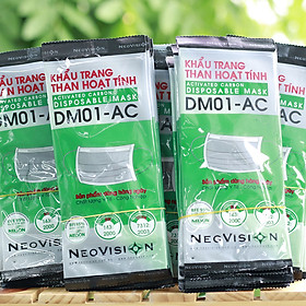 Khẩu Trang Y Tế (Combo 100 cái) 4 lớp - Khẩu Trang Y Tế Than Hoạt Tính NeoVision DM01 Kháng Khuẩn Chống Nước - AC Đạt Chuẩn Lọc Chuẩn Nelson, ngăn ngừa bụi và vi khuẩn bảo vệ cơ thể ( Hoa Kỳ)