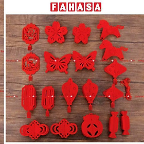 Set Vải Dạ Hình Hoa Treo Cây - Trang Trí Tết - Bách Mộc