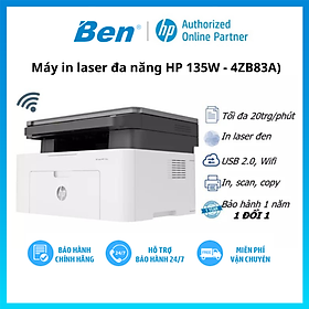 Máy in laser đen trắng đa chức năng HP 135W - 4ZB83A - In, copy, scan, wifi - Hàng chính hãng