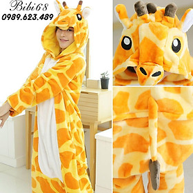 Bộ Đồ hình thú liền thân lông mịn Pijama dành Cho Người Lớn và Trẻ Em Hoạt Hình Cosplay