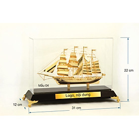 Mua Thuyền buồm dát vàng 24k dài 31cm - quà tặng sang trọng