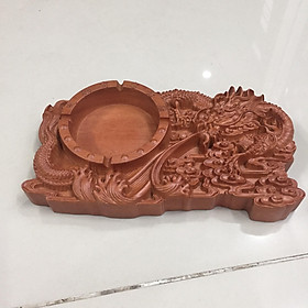 Mua Gạt tàn thuốc gỗ hương  chạm rồng  kích thước cao 4cm x ngang 22cm x sâu 12cm
