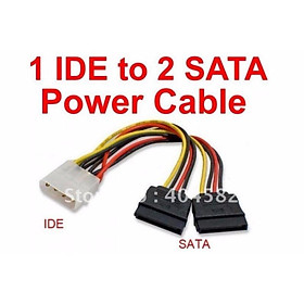 Hình ảnh Cáp chuyển từ 1 nguồn IDE ATA sang 2 cổng nguồn Sata cho ổ cứng, DVD hoặc các thiết bị chuẩn sata