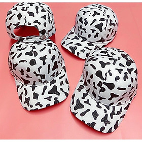 Nón kết lưỡi trai họa tiết bò sữa phong cách Ulzzang Unisex