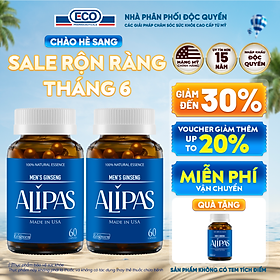 Combo 2 Hộp 60v - Viên Uống Hỗ Trợ Sinh Lý Nam ALIPAS Ecogreen Tăng Cường Testosterone, Chứa Tinh Chất Hàu