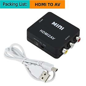 HDMI2AV RCA AV/CVSB L/R VIDEO TO HDMI tương thích AV Bộ chuyển đổi video HD Hộp 1080p Hỗ trợ NTSC PAL Màu sắc: Đen