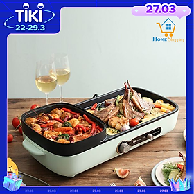 Mua Bếp / Nồi Lẩu Nướng Gia Đình Đa Năng Bear 2 Trong 1  Dung Tích 3L  Công Suất 800W - Hàng Chính Hãng