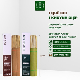 Mua Nhang Thảo Mộc Sạch Mix Quế Khuynh Diệp Hương Bài Loại 23-30-40cm Hộp 100 Thanh Yên 100 % Tự Nhiên Thờ Cúng Thư Giãn - Quế + Diệp