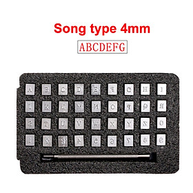 36Pcs Alphabet Letter Number Steel Punch Stamps Set for Leather Craft DIY Embossing Tools (Song type 4mm)