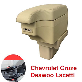 Hộp tỳ tay ô tô cao cấp Chevrolet Cruze tích hợp 6 cổng USB, chất liệu nhựa ABS và da PU cao cấp