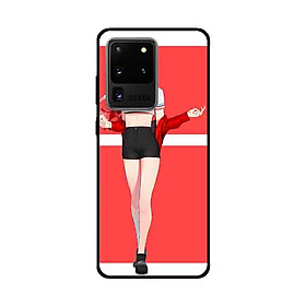 Ốp Lưng Dành Cho Samsung Galaxy S20 Ultra mẫu Cô Gái Nền Hồng Anime - Hàng Chính Hãng