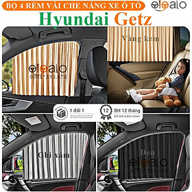 Rèm vải che nắng cửa kính xe Hyundai Getz vải lụa gắn nam châm keo 3M RVCK - Màu