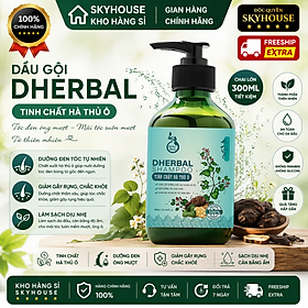 Dầu gội thảo dược thiên nhiên tinh chất hà thủ ô độc quyền DHERBAL chai 300ml dầu gội tóc chắc khỏe suôn mượt chính hãng