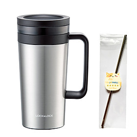 Ly giữ nhiệt Lock&Lock Coffee Filter Mug LHC4197 580ml - Hàng chính hãng, Có lưới lọc trà, Coffee bằng Inox, Chất liệu thép không gỉ, Giữ nóng hoặc giữ lạnh tốt Kèm ống hút Inox 304