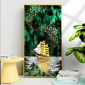 Tranh Phong Cảnh Biển Treo Tường Phòng Khách - Tranh Canvas Thuyền Buồm Căng Gió