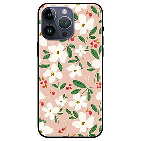 Ốp lưng dành cho iphone 14 - iphone 14 plus - iphone 14 pro - iphone 14 pro max - hoa trắng quả nhỏ