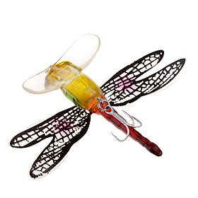 Popper Fishing Bait Lure Life-like Dragonfly Floating Fly Fishing Flies 7cm