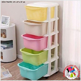 Tủ đa sắc, tủ nhựa 5 tầng, tủ nhựa có bánh xe nhựa Việt Nhật