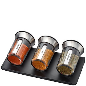 Set 3 lọ đựng gia vị thủy tinh dạng kéo GEFU 206 X-Plosion hàng chính hãng