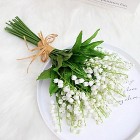 Mua Cành hoa linh lan sang trọng  tinh tế giả từ lụa và nhựa cao cấp cành 5 nhánh 35cm- Hoa cưới  hoa giả  hoa cắm bình  hao trang trí  hoa lụa  hoa nhựa