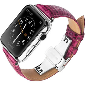 Dây da dành cho Apple Watch hàng Qialino da bò vân lizard (size 38/40mm) - Hàng chính hãng