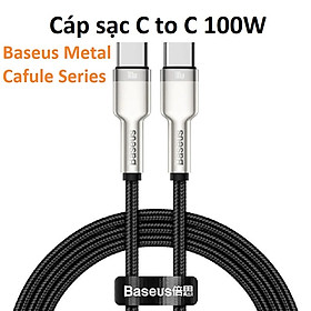 Cáp sạc C to C 100W Baseus Cafule Series Metal Data Cable - Hàng chính hãng