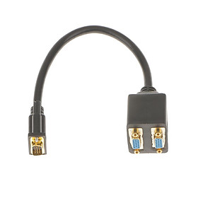 VGA 1 Male to Dual VGA Female Converter Adapter Splitter Y Cable Gold Plated