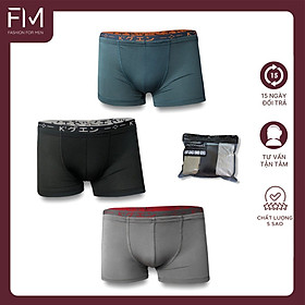 Combo 3 quần lót boxer nam, sịp đùi dạng lưới thông hơi thoáng mát - FORMEN SHOP - FMCB3QS020