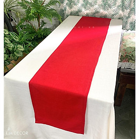 SIÊU RẺ Khăn trải bàn runner vải trơn Landecor - TB555 nhiều màu trang nhã phù hợp phòng họp, sự kiện, tiệc tùng