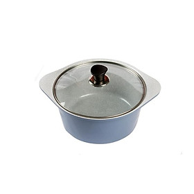 Bộ 4 nồi đúc đế từ ceramic cao cấp: nồi 1 tay cầm 18cm, nồi 2 tay cầm 20-22-24cm tặng 1 cặp nhấc nồi sillicon