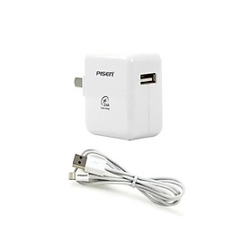 Bộ cáp và adapter sạc dành cho điện thoại iPhone 5, 5s, 6 Pisen 2A