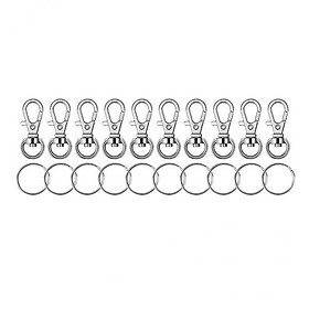 2x 20 Pcs Metal Swivel Clasp Lanyard Clips Snap Hooks Lobster Claw Clasp with Key Rings for Crafts Jewellery Making Findings