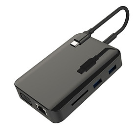 Mua Hub chuyển đổi USB Type-C 9in1-1 - HDMI x 2  VGA x 1  LAN 1000Mbps x 1  PD