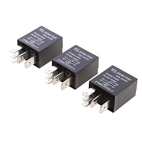 3 Pieces Universal Car Auto Truck DC 24V 30A 30 AMP SPST 5 Pin Relays Black