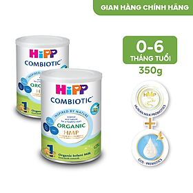 Combo 2 lon Sữa bột công thức HiPP 1 Organic Combiotic 350g (dành cho trẻ sơ sinh) (2 lon x 350g)
