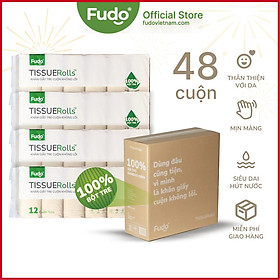 Giấy cuộn không lõi Fudo TISSUERolls từ sợi tre - Thùng 48 cuộn