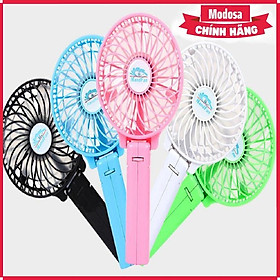 Mua Quạt Cầm Tay Modosa Mini Gấp Gọn Có Đèn Kèm Pin Sạc (Màu Ngẫu Nhiên) - Hàng Chính Hãng